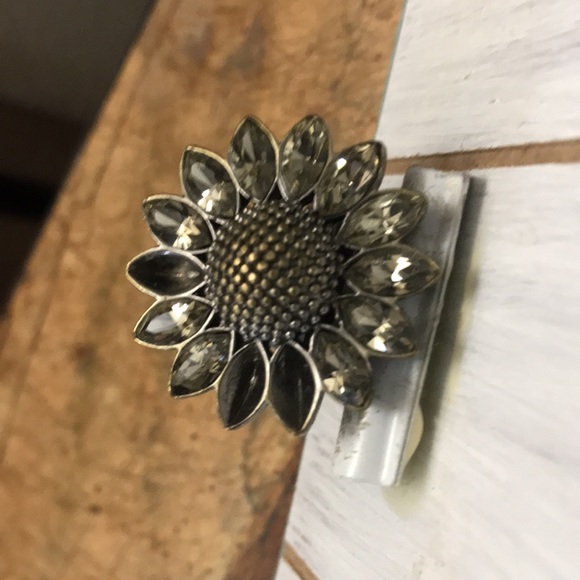 Fossil Sunflower Ring 7.5 Rhinestones Chunky Fun - Picture 13 of 13